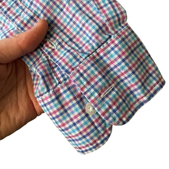 FRANK & EILEEN "Eileen" Relaxed  100% Cotton Blue Red Pink Button Down Shirt XL - Picture 9 of 10